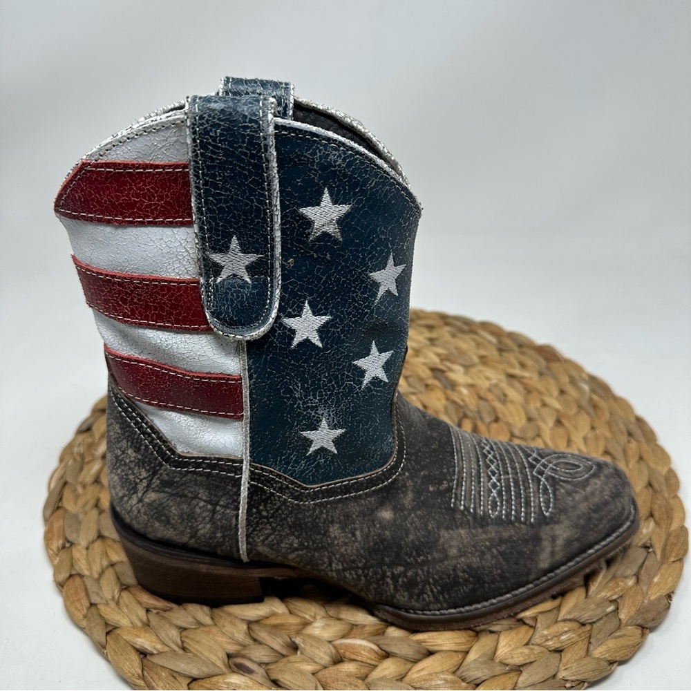 ROPER Womens American Beauty Distressed Round Toe Western Cowboy Boot USA Size 6